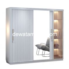 Lemari Pakaian Pintu Sliding - SIANTANO LP SUNRISE 5D SL / Platinum Light Grey 